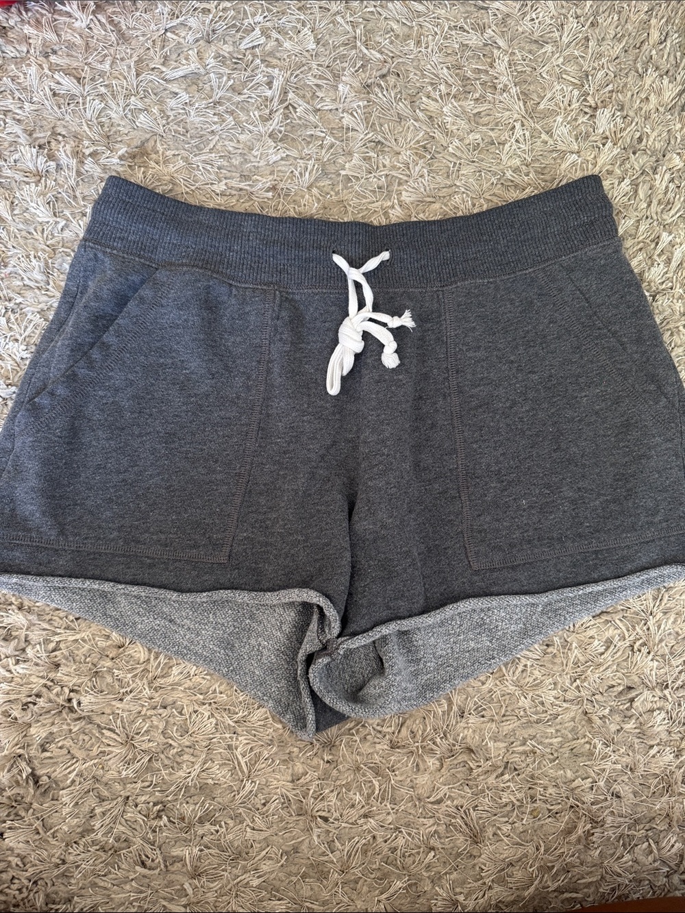 Aerie Women's Charcoal Gray Knit Lounge Shorts with Drawstring Size S
